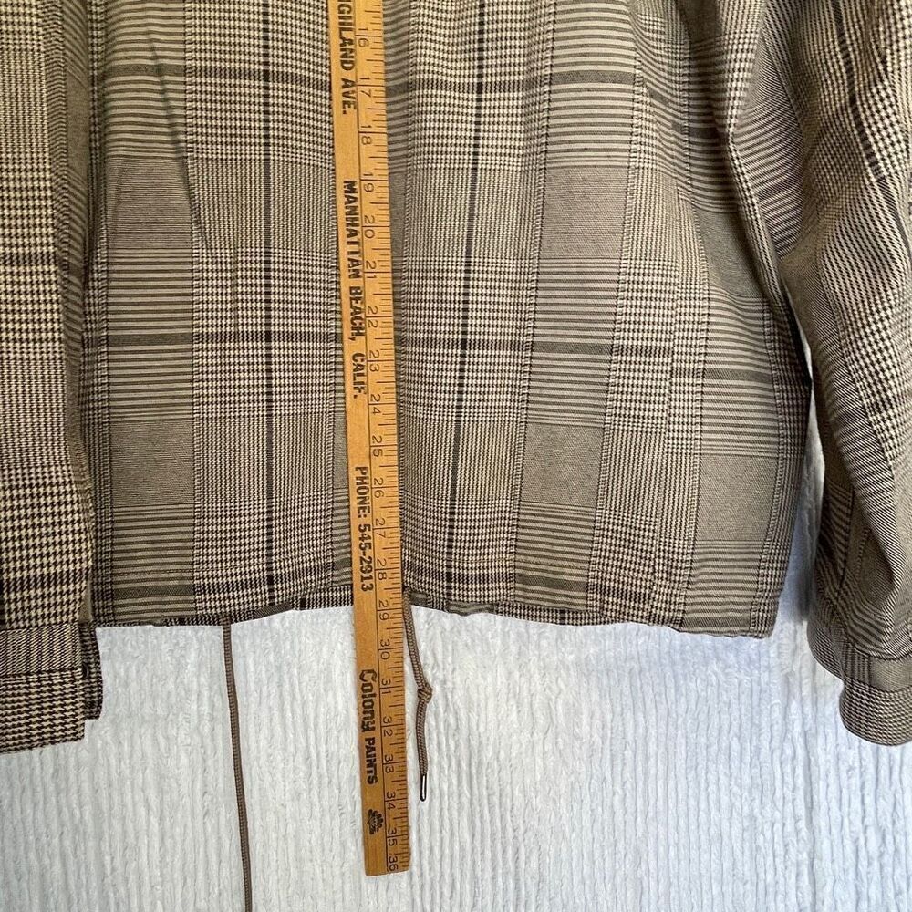 Azul by Moussy Black White Rayon Blend Long Sleeve Plaid Snap Jacket Size Large - Picture 7 of 10